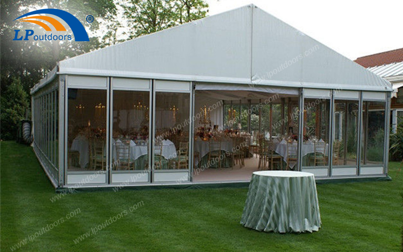 Carpa de aluminio al aire libre de la boda de la puerta de cristal Carpa llevó a cabo un banquete de 100 personas