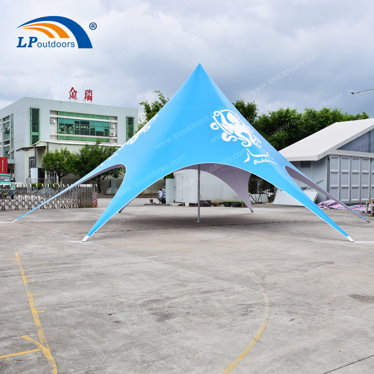 Tienda de la sombra de la estrella del azul del logotipo modificado para requisitos particulares fábrica de China para el alquiler del acontecimiento